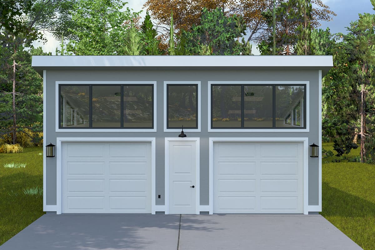 Plan 61547UT: Contemporary 2-Car Garage with Workshop Space - 720 Sq Ft - Image #5 - Contemporary, Modern