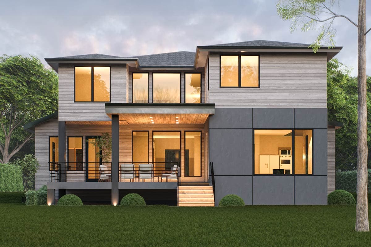 Plan 666289RAF: Two-Story Contemporary House Plan with Office and Flex Room - 4655 Sq Ft - Image #4 - Contemporary, Modern, Northwest, Prairie
