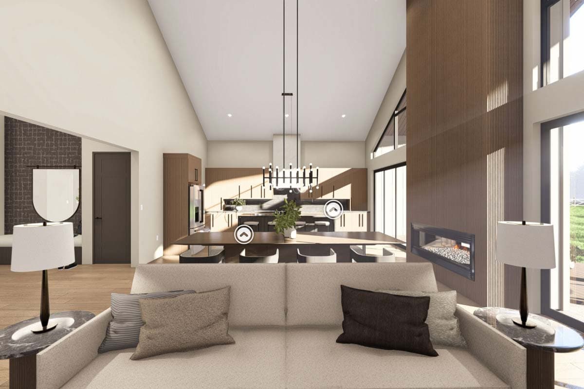 Plan 623442DJ: 3-Bed Scandinavian Ranch House Plan Cathedral Great Room - 2583 Sq Ft - Virtual Tour Cover Image - Contemporary, Mid Century Modern, Ranch, Scandinavian