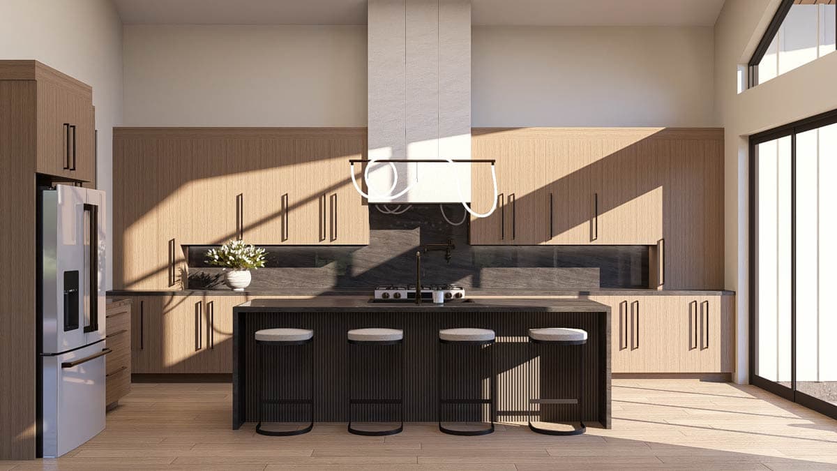 Plan 623442DJ: 3-Bed Scandinavian Ranch House Plan Cathedral Great Room - 2583 Sq Ft - Image #8 - Contemporary, Mid Century Modern, Ranch, Scandinavian