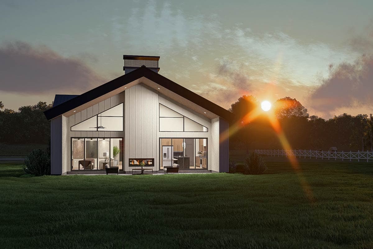 Plan 623442DJ: 3-Bed Scandinavian Ranch House Plan Cathedral Great Room - 2583 Sq Ft - Image #20 - Contemporary, Mid Century Modern, Ranch, Scandinavian