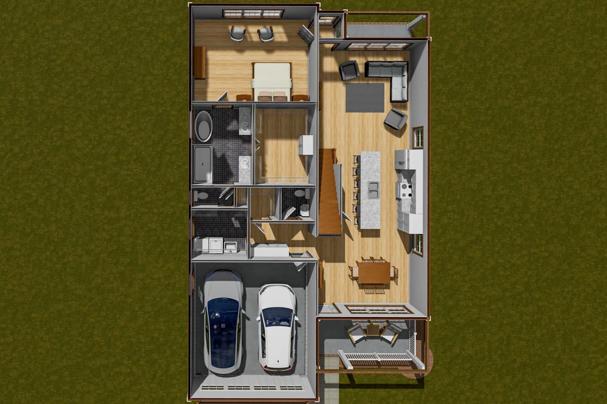 Plan 52376WM: 4-Bed Traditional House Plan with Vaulted Living Space - 2400 Sq Ft - Image #7 - Traditional
