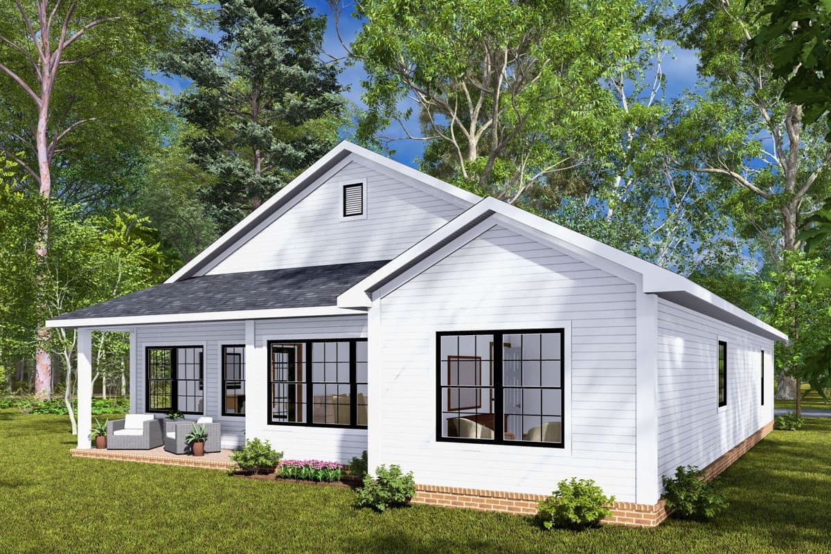 Plan 52377WM: Single-Story Traditional House Plan with 2-Car Garage - 1471 Sq Ft - Image #4 - Country, Traditional