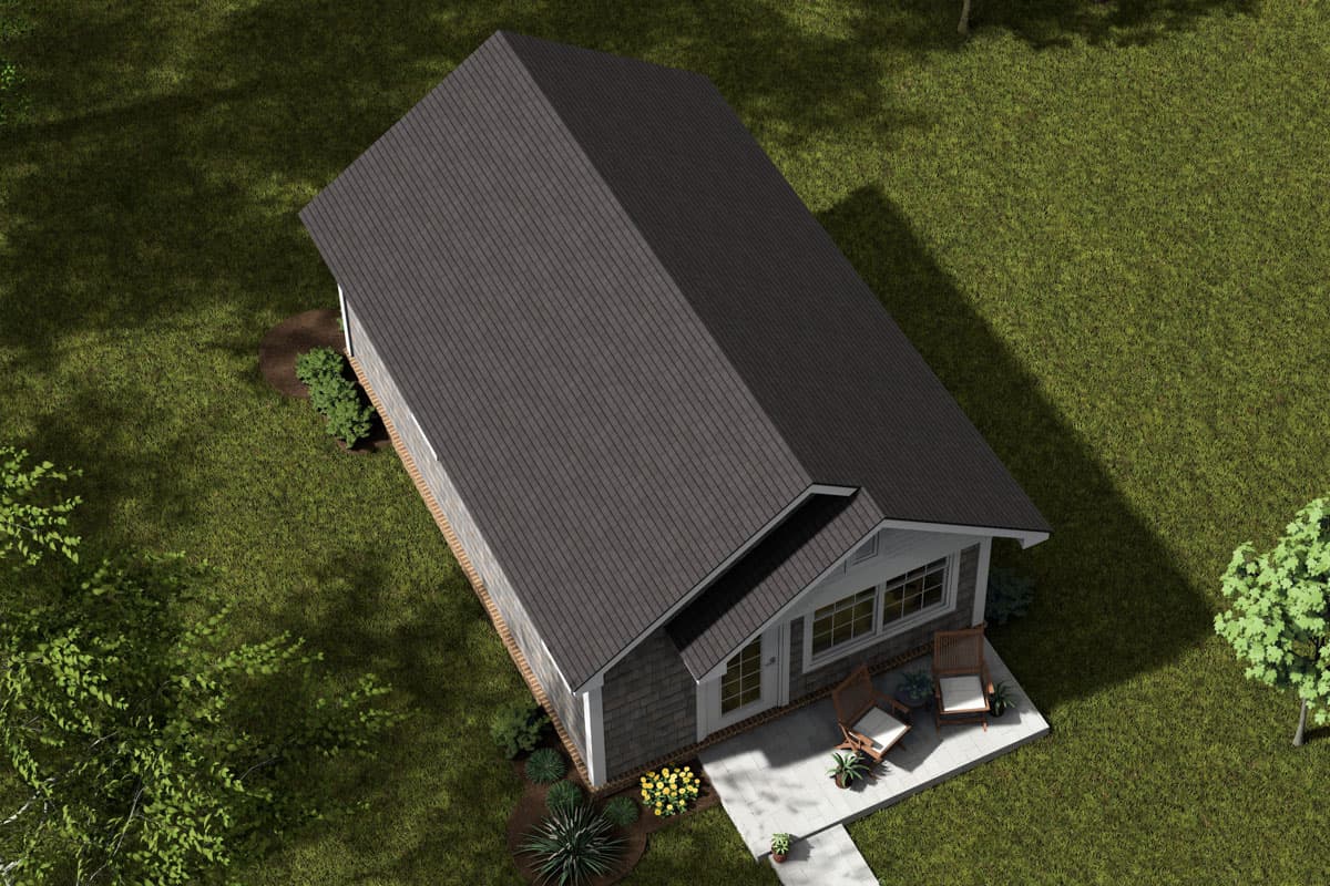 Plan 52379WM: 1-Bed ADU Shingle Cottage with Vaulted Living Space - 384 Sq Ft - Image #7 - Cottage, Country, Shingle