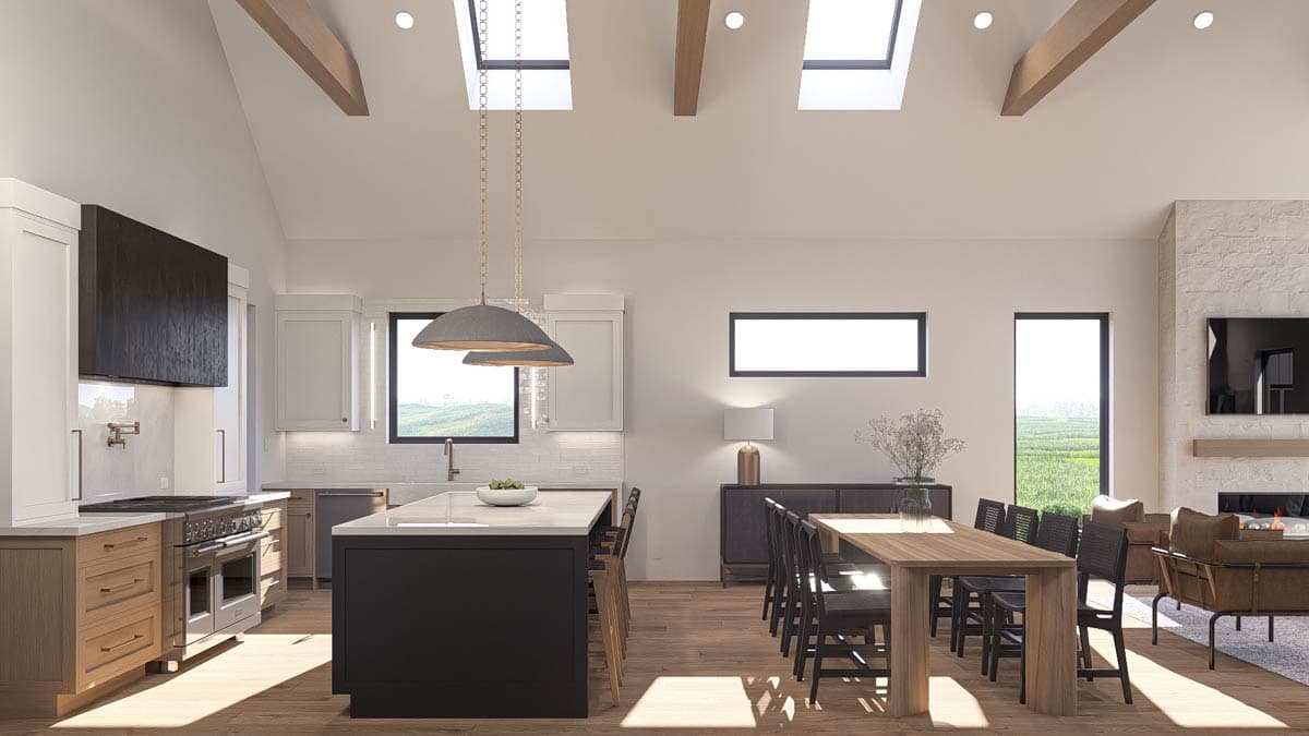 Plan 623443DJ: 3-Bed Modern Scandinavian Ranch House Plan Clustered Bedrooms - 2583 Sq Ft - Image #12 - Contemporary, Mid Century Modern, Modern, Ranch, Scandinavian