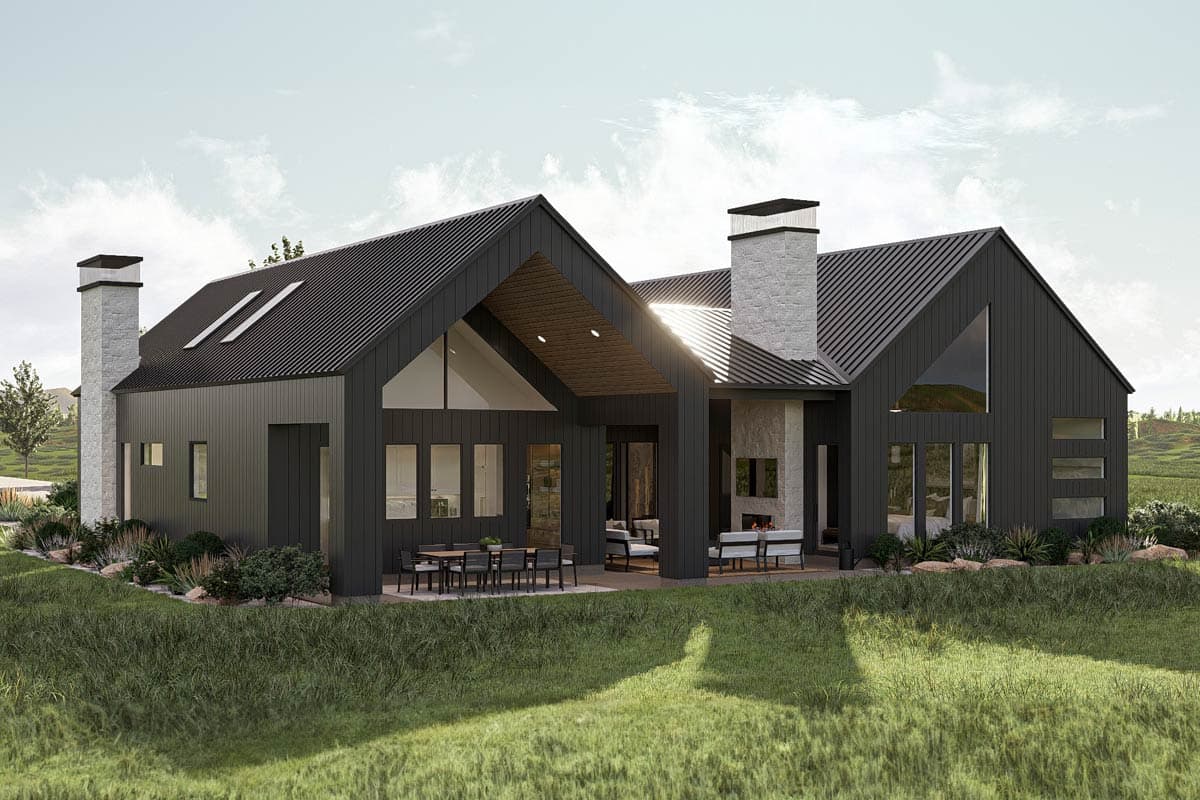 Plan 623443DJ: 3-Bed Modern Scandinavian Ranch House Plan Clustered Bedrooms - 2583 Sq Ft - Image #25 - Contemporary, Mid Century Modern, Modern, Ranch, Scandinavian