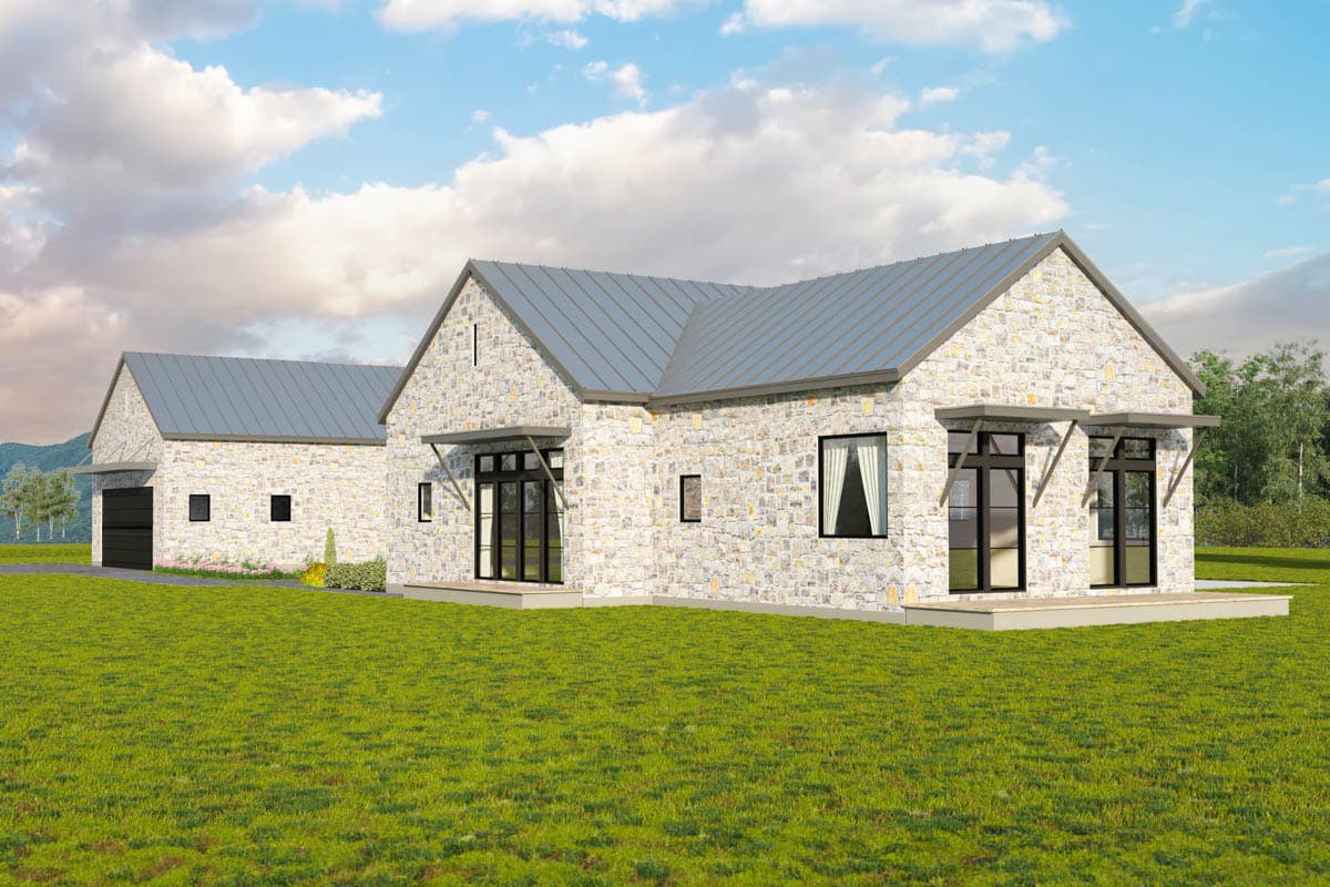 Plan 670001NEA: 5-Bed Contemporary Hill Country Style Ranch House Plan Under 4500 Sq Ft - Image #4 - Contemporary, Hill Country, Ranch, Transitional