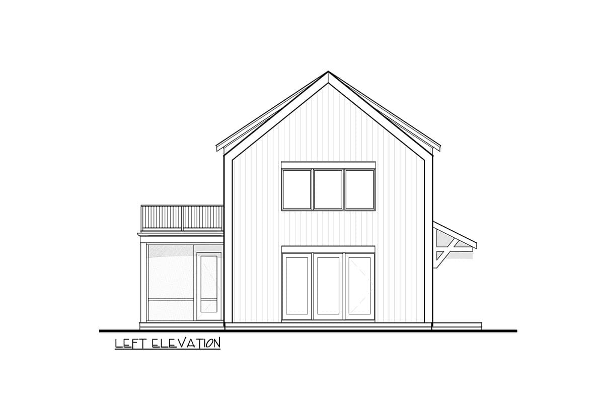 Plan 670003NEA: 2-Bed Barn-Style Modern Farmhouse Plan with Loft and First Floor Master - 1950 Sq Ft - Image #8 - Barndominium, Cottage, Modern Farmhouse, New American, Vacation