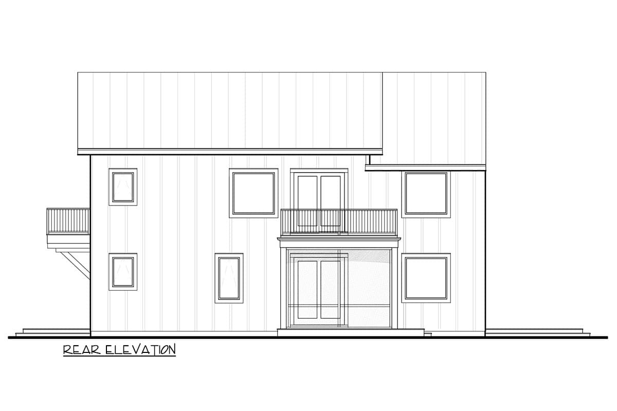 Plan 670003NEA: 2-Bed Barn-Style Modern Farmhouse Plan with Loft and First Floor Master - 1950 Sq Ft - Image #9 - Barndominium, Cottage, Modern Farmhouse, New American, Vacation