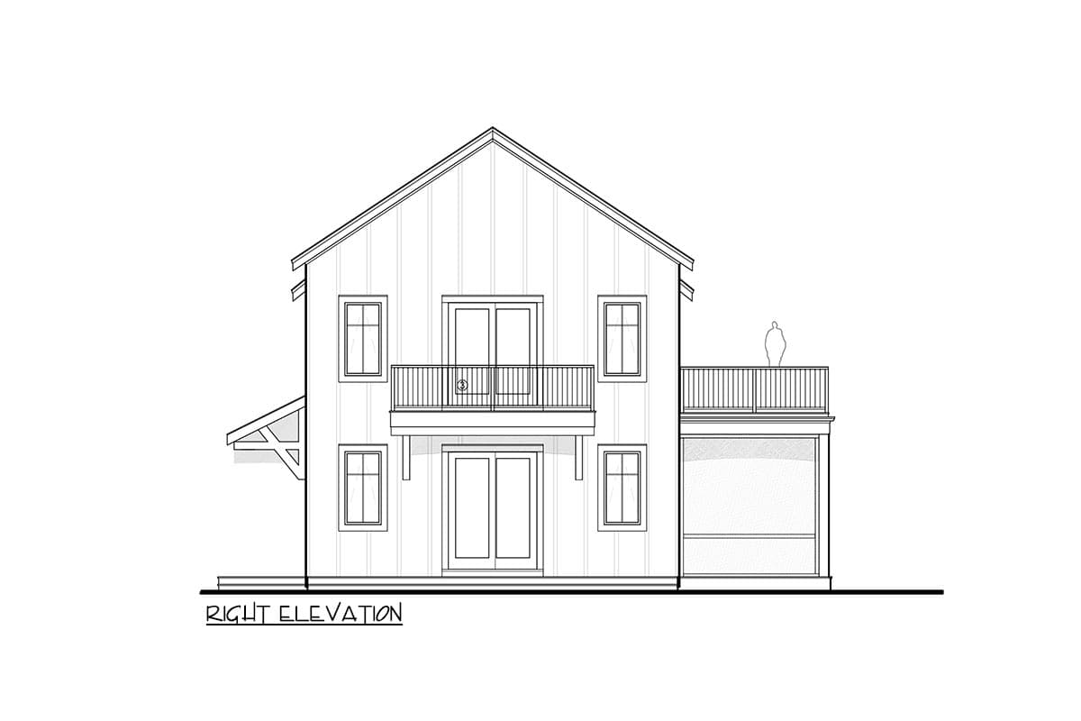 Plan 670003NEA: 2-Bed Barn-Style Modern Farmhouse Plan with Loft and First Floor Master - 1950 Sq Ft - Image #10 - Barndominium, Cottage, Modern Farmhouse, New American, Vacation