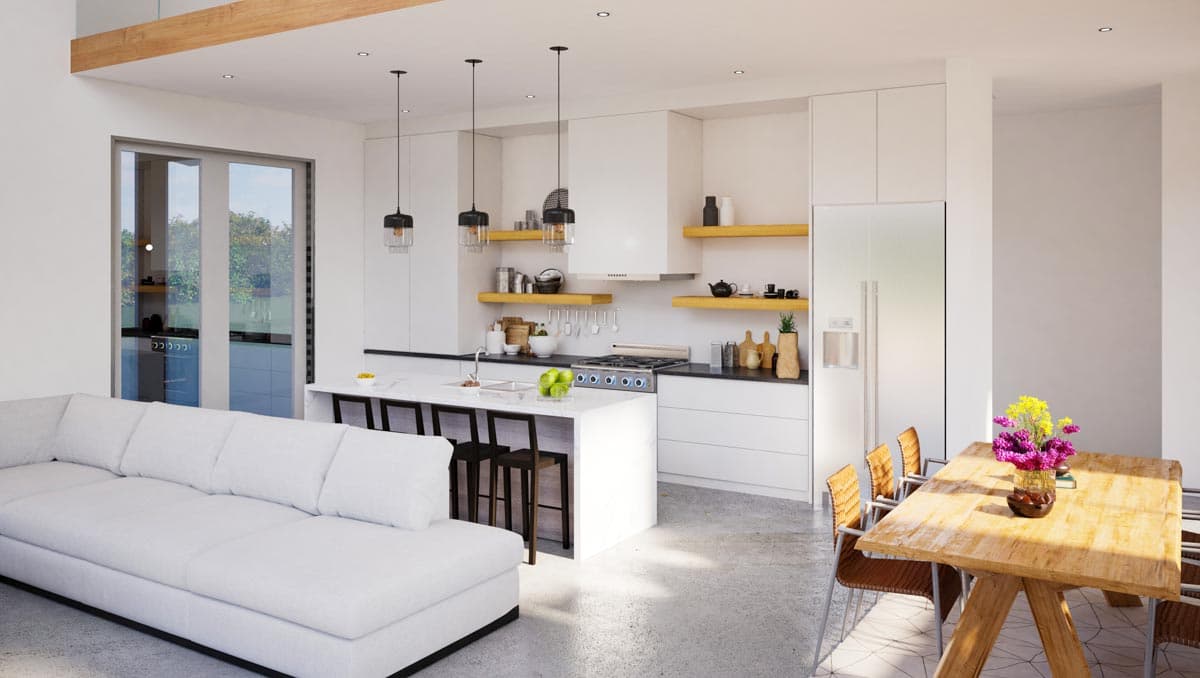 Plan 670003NEA: 2-Bed Barn-Style Modern Farmhouse Plan with Loft and First Floor Master - 1950 Sq Ft - Image #4 - Barndominium, Cottage, Modern Farmhouse, New American, Vacation