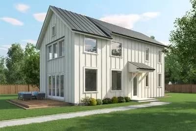 2-Bed Barn-Style Modern Farmhouse Plan with Loft and First Floor Master - 1950 Sq Ft
