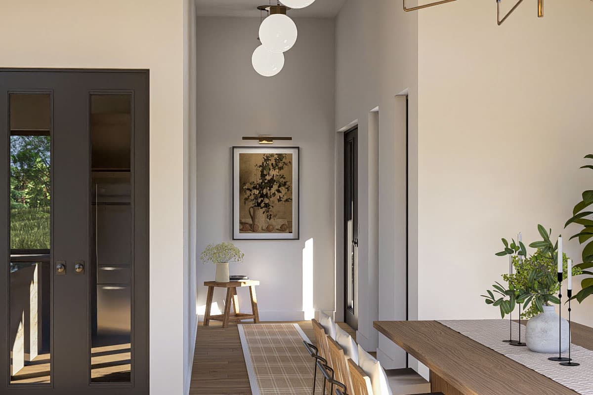 Plan 623444DJ: 2-Bed Barndominium House Plan with Outdoor Fireplace - 2199 Sq Ft - Image #22 - Barndominium, Mid Century Modern, Modern Farmhouse, New American, Ranch