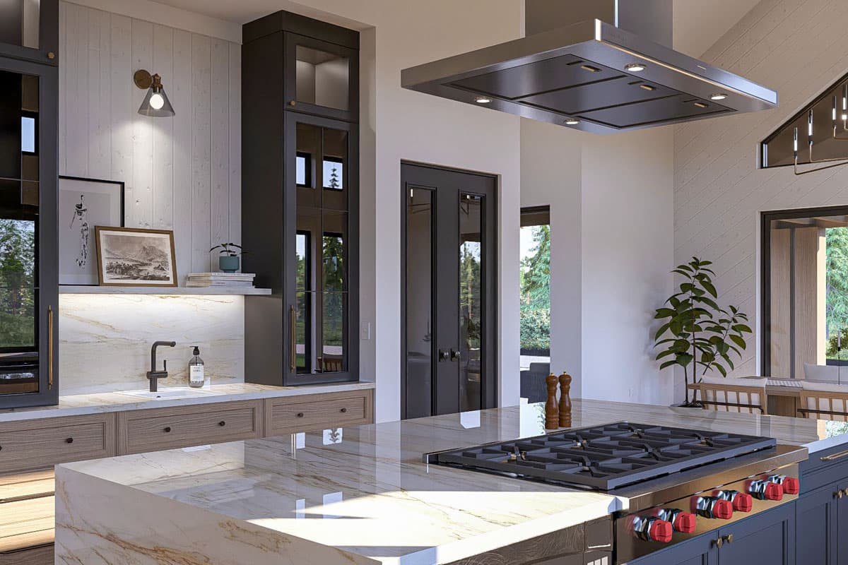 Plan 623444DJ: 2-Bed Barndominium House Plan with Outdoor Fireplace - 2199 Sq Ft - Image #20 - Barndominium, Mid Century Modern, Modern Farmhouse, New American, Ranch