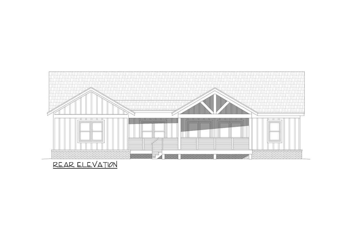 Plan 680457VR: 4-Bed Country House Plan Under 2300 Sq Ft with Home Office - Image #4 - Country