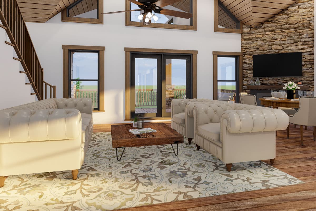 Plan 70900MK: 3-Bed Rustic Mountain House Plan with Two-Story Great Room - 1763 Sq Ft - Image #9 - Mountain, Rustic