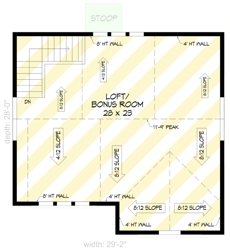 Plan 680458VR: 2-Bay New American Detached Garage Plan with Bonus Space Above - 675 Sq Ft - Floor Plan - 2nd Floor - Craftsman, New American