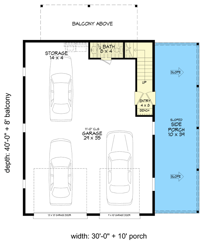 Plan 680460VR: Rustic Detached 3-Car Garage with Second Level Apartment - 1143 Sq Ft - Floor Plan - Main Level - Country, Rustic