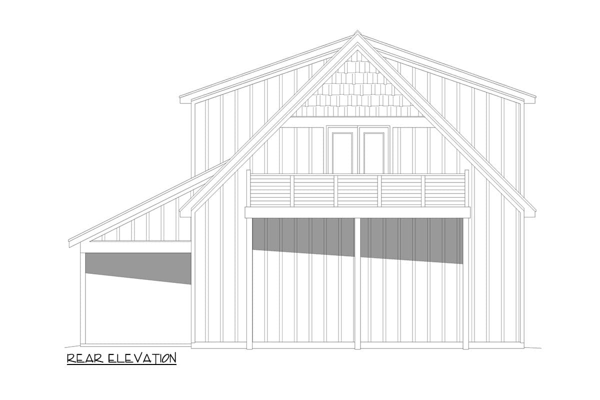 Plan 680460VR: Rustic Detached 3-Car Garage with Second Level Apartment - 1143 Sq Ft - Image #4 - Country, Rustic