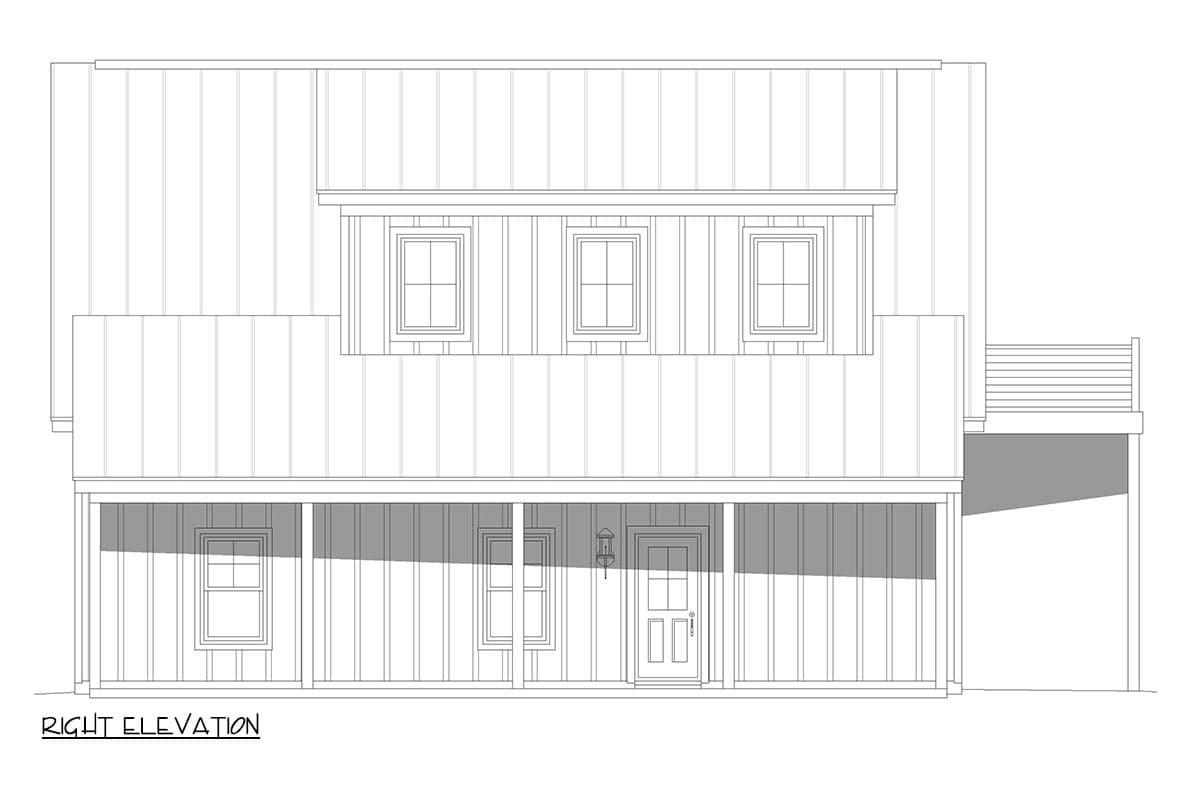 Plan 680460VR: Rustic Detached 3-Car Garage with Second Level Apartment - 1143 Sq Ft - Image #5 - Country, Rustic