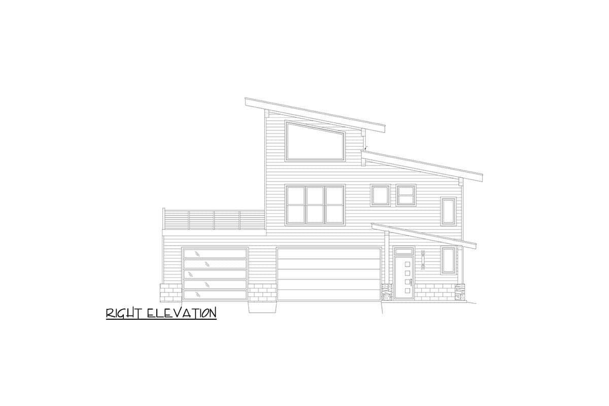 Plan 680463VR: Three-Story House Plan with Observatory - 1555 Sq Ft - Image #5 - Contemporary, Mid Century Modern, Modern