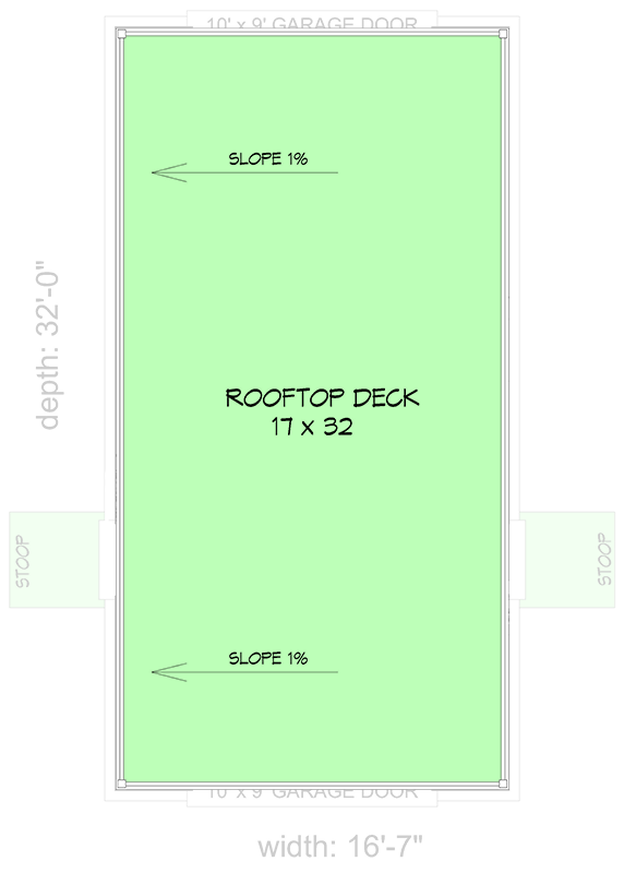 Plan 680468VR: Contemporary Detached Garage with Rooftop Deck - 529 Sq Ft - Floor Plan - 2nd Floor - Contemporary