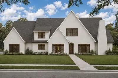 4-Bed Contemporary Transitional House Plan with Outdoor Living Space - 4500 Sq Ft