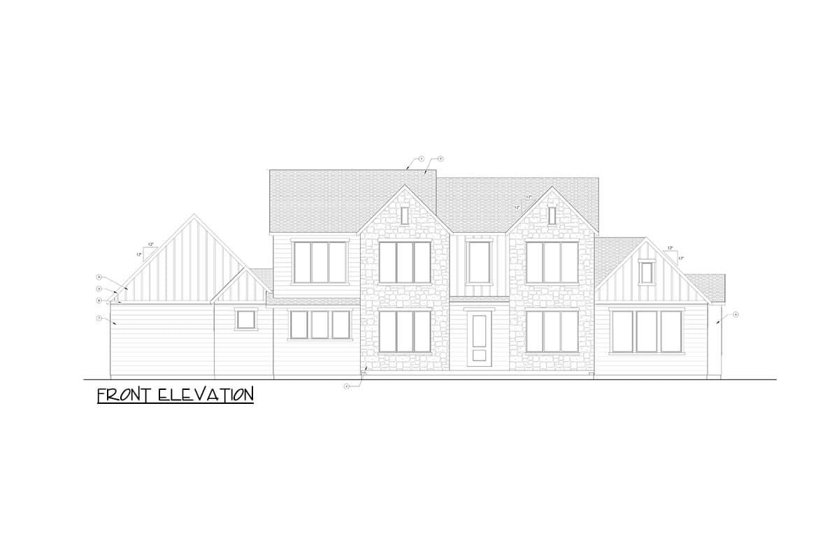Plan 490115NAH: 7-Bedroom Transitional House Plan with Finished Lower Level - 5894 Sq Ft - Image #7 - Contemporary, Transitional