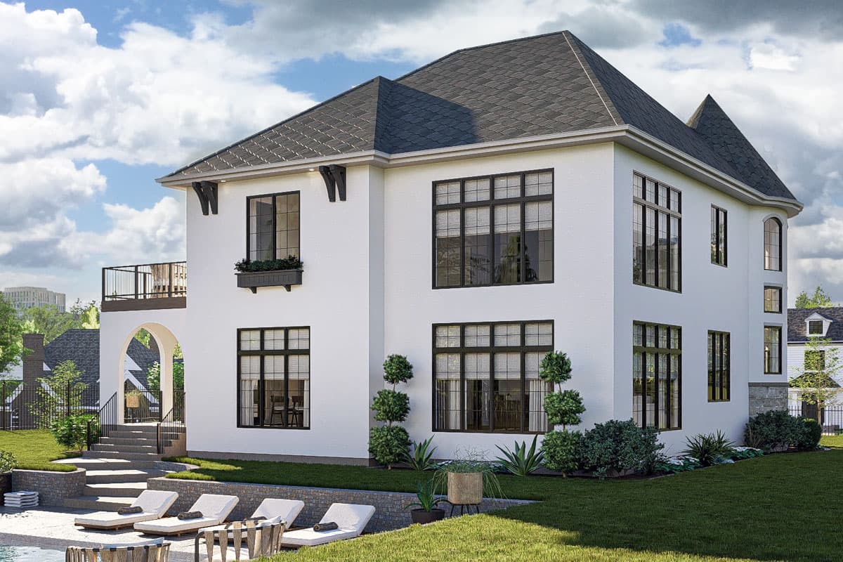 Plan 623447DJ: 3-Bed Modern Victorian House Plan with Two-Story Great Room - 2895 Sq Ft - Image #5 - European, Transitional, Victorian