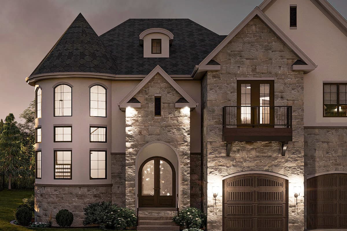 Plan 623447DJ: 3-Bed Modern Victorian House Plan with Two-Story Great Room - 2895 Sq Ft - Image #9 - European, Transitional, Victorian