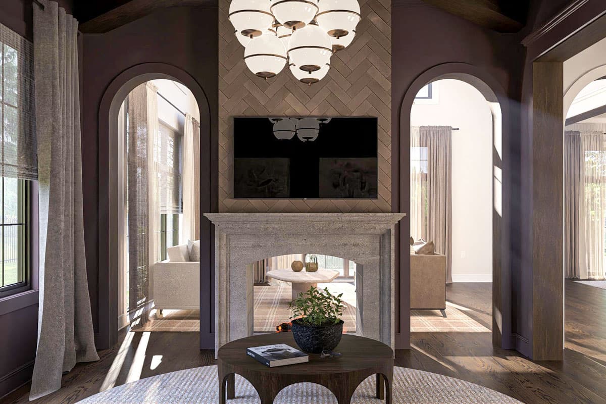 Plan 623447DJ: 3-Bed Modern Victorian House Plan with Two-Story Great Room - 2895 Sq Ft - Image #12 - European, Transitional, Victorian