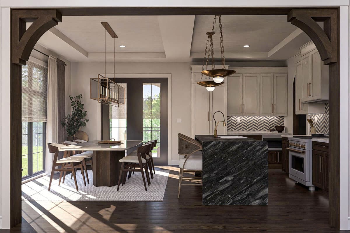 Plan 623447DJ: 3-Bed Modern Victorian House Plan with Two-Story Great Room - 2895 Sq Ft - Image #13 - European, Transitional, Victorian