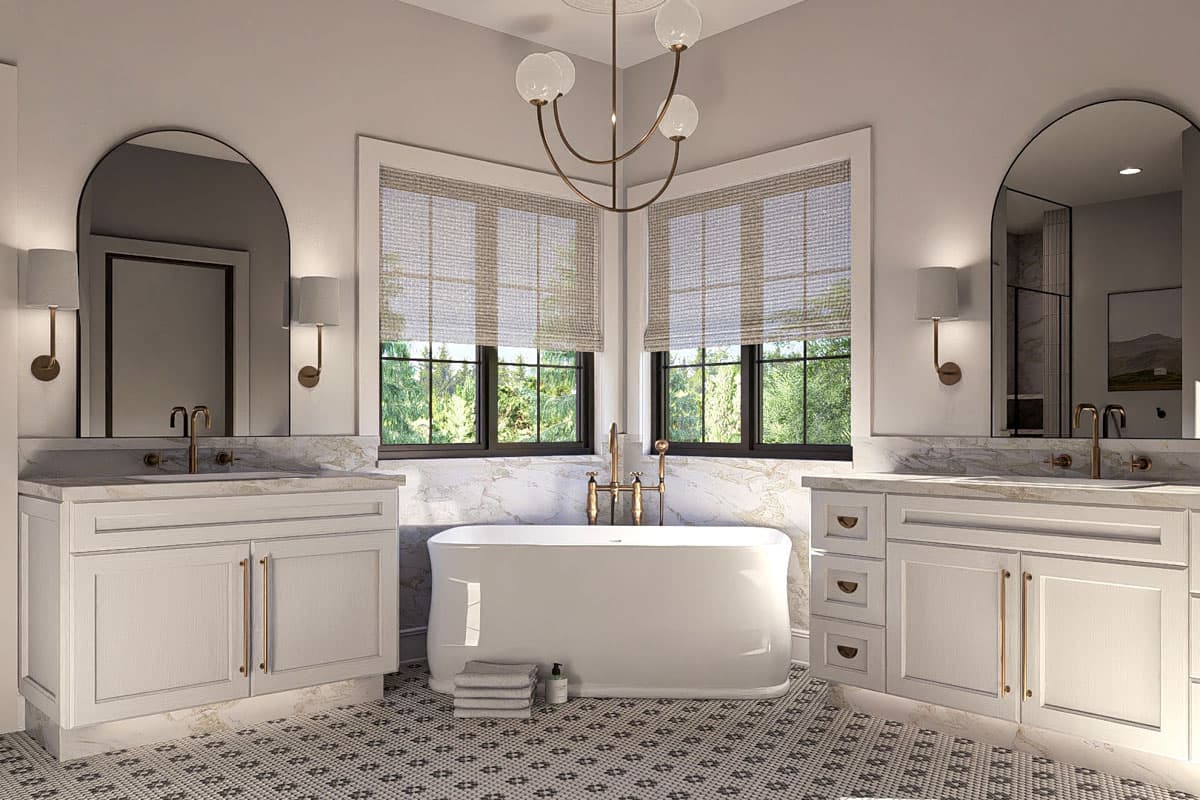 Plan 623447DJ: 3-Bed Modern Victorian House Plan with Two-Story Great Room - 2895 Sq Ft - Image #25 - European, Transitional, Victorian