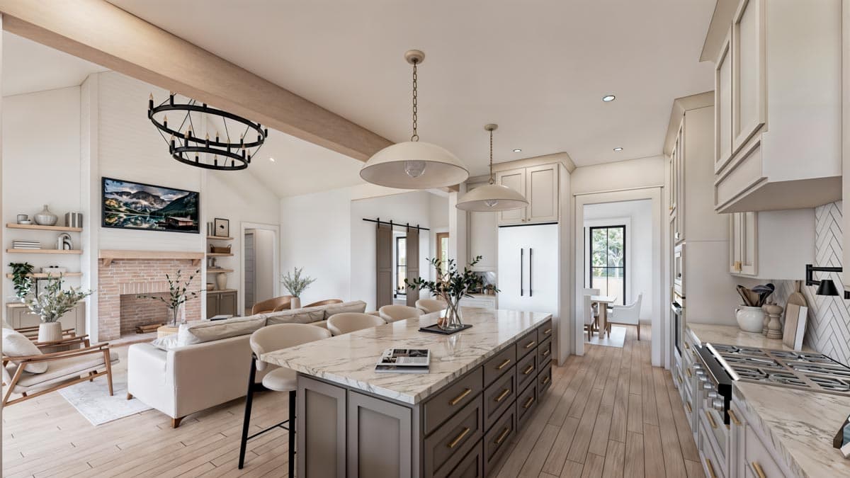 Plan 56549SM: Symmetrical 4-Bed Modern Farmhouse Plan with Home Office and Bonus Room - 3292 Sq Ft - Image #10 - Country, Farmhouse, Modern Farmhouse, New American