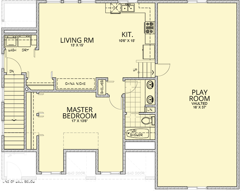 Plan 267045SPK: Two-Story Detached Garage Plan with RV Garage and Upstairs Living - 1607 Sq Ft - Floor Plan - 2nd Floor - Craftsman, Traditional