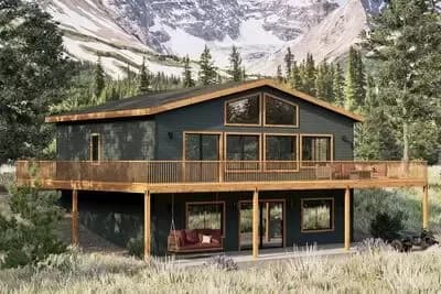 3-Bed Country Mountain House Plan with Wrap Around Porch - 1739 Sq Ft
