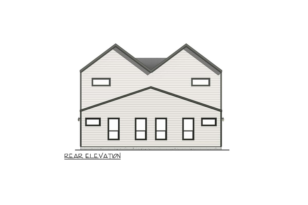 Plan 100336GHR: Two-Story Modern Duplex House Plan with Matching Units - 3-Beds 2.5-Baths and 1227 Sq Ft Per Unit - Image #8 - Contemporary, Modern, Traditional