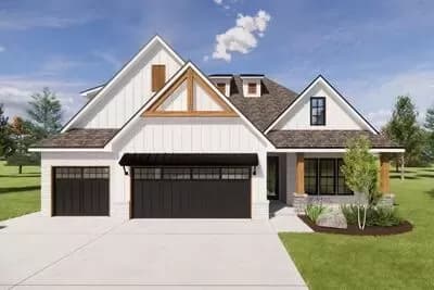 Two-Story New American House Plan with Flex Room - 2531 Sq Ft