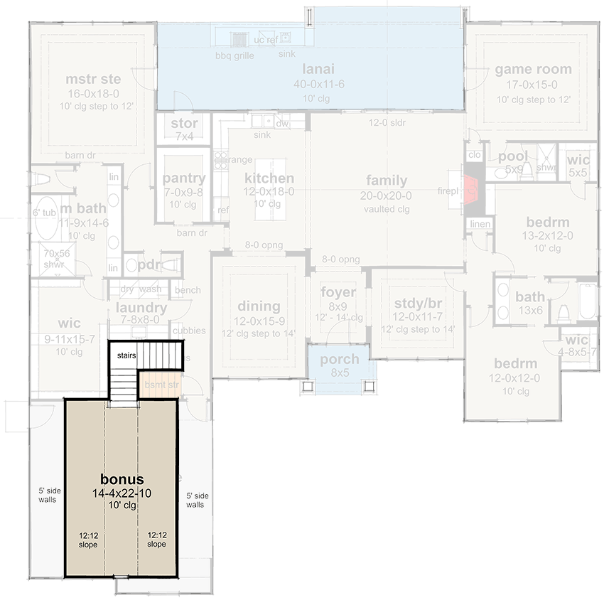 Plan 16932WG: 3-Bed 3-Bath New American Modern Farmhouse with Bonus Room Above the Garage - 3000 Sq Ft - Floor Plan - Bonus Level - Contemporary, Country, Modern Farmhouse, New American