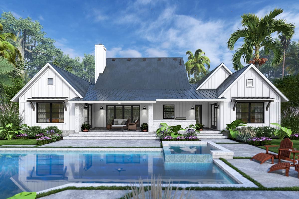 Plan 16932WG: 3-Bed 3-Bath New American Modern Farmhouse with Bonus Room Above the Garage - 3000 Sq Ft - Image #7 - Contemporary, Country, Modern Farmhouse, New American