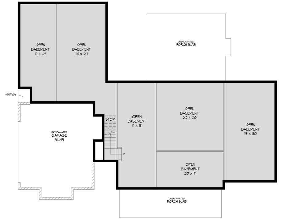Plan 680483VR: 3-Bed Modern Farmhouse Plan under 2400 Sq Ft with Garage and Bonus Room Options - Floor Plan - Lower Level - Basement Foundation Option - Country, Farmhouse, Modern Farmhouse