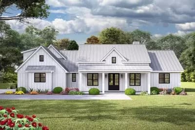 3-Bed Modern Farmhouse Plan under 2400 Sq Ft with Garage and Bonus Room Options