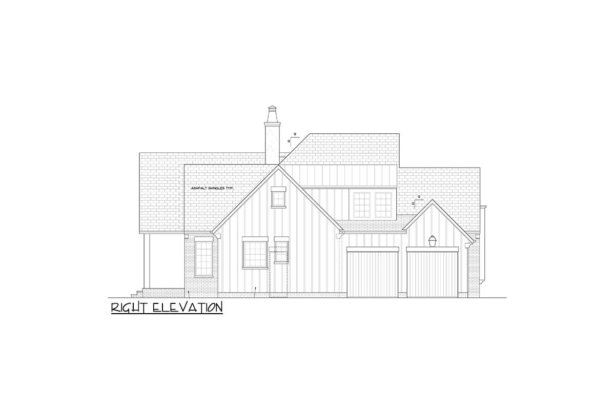 Plan 93215EL: 3-Bed Transitional House Plan with Outdoor Fireplace - 1969 Sq Ft - Image #6 - Contemporary, European, French Country, New American, Transitional, Tudor
