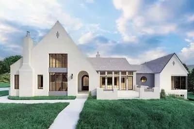 4-Bed Transitional Tudor House Plan with Optionally Finished Lower Level - 3700 Sq Ft