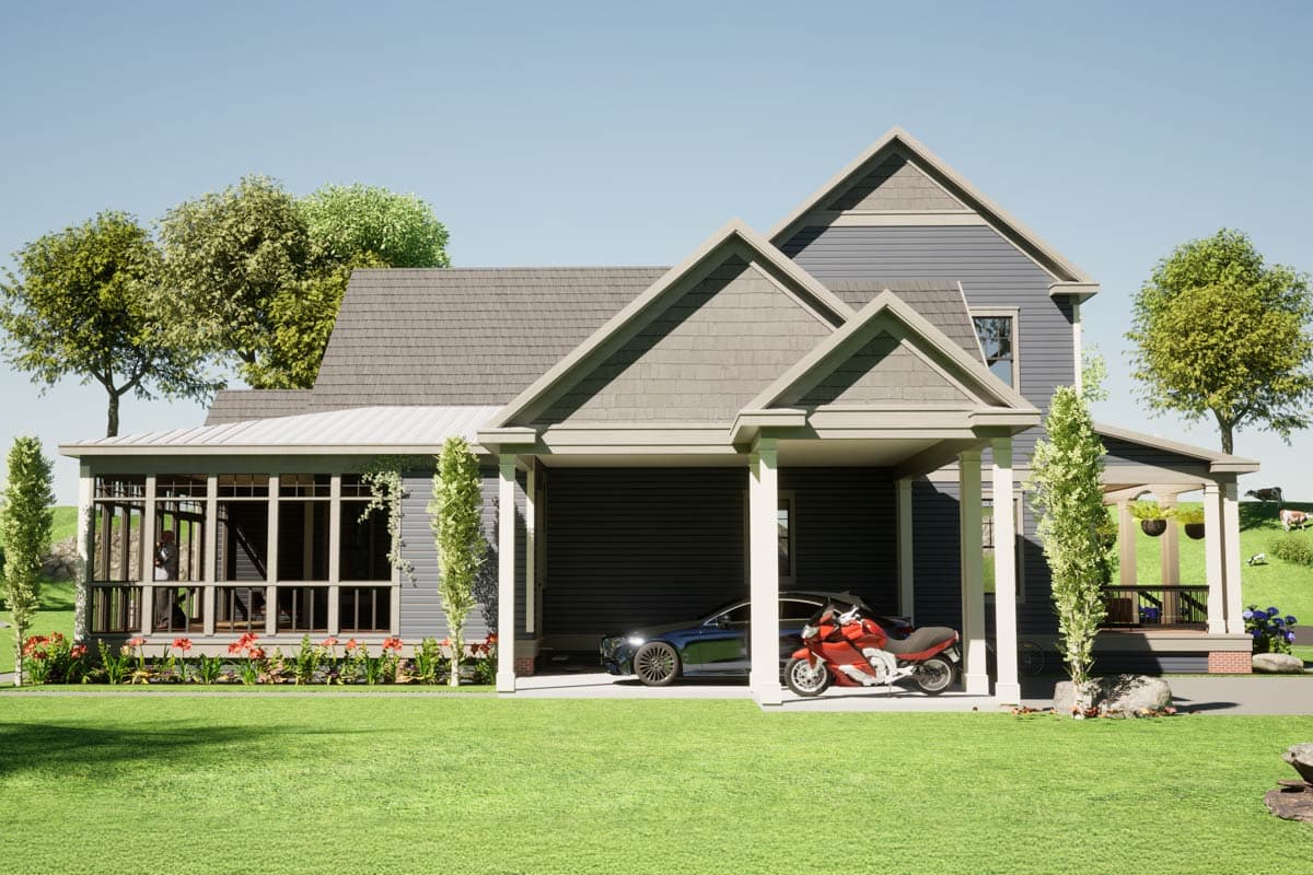 Plan 86413HH: 3-Bed Traditional House Plan with Wrap Around Rear Screen Porch - 2868 Sq Ft - Image #7 - Colonial, Country, New American, Traditional