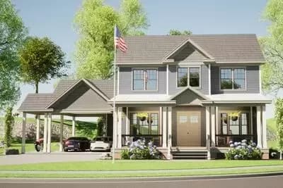 3-Bed Traditional House Plan with Wrap Around Rear Screen Porch - 2868 Sq Ft