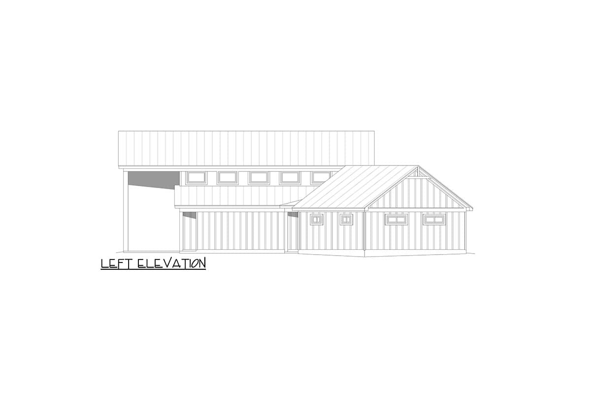 Plan 680484VR: 3-Bed Barndominum Farmhouse Plan with Angled 2-Car Garage - 2073 Sq Ft - Image #8 - Barndominium, Country, Farmhouse, Modern Farmhouse, Rustic
