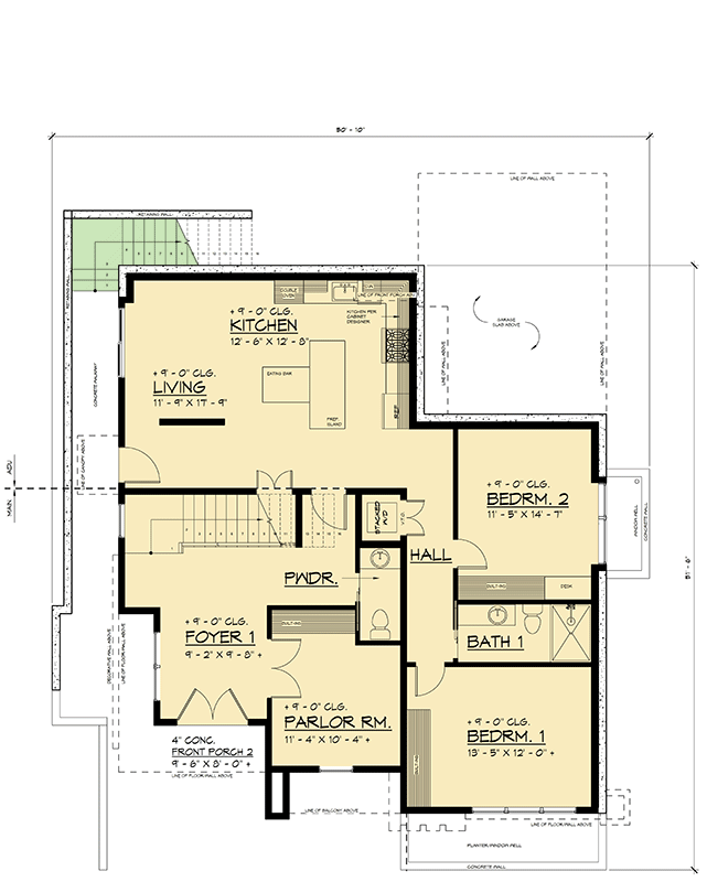 Plan 666293RAF: 5-Bed Contemporary House Plan with Lower Level Apartment - 4376 Sq Ft - Floor Plan - Lower Level - Contemporary, Modern