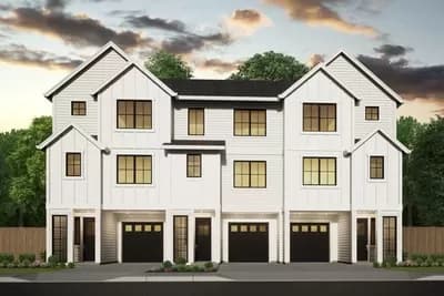 3-Floor New American Townhouse Plan with 3-Units Each with 3 or 4-Beds and 2,153 Sq Ft