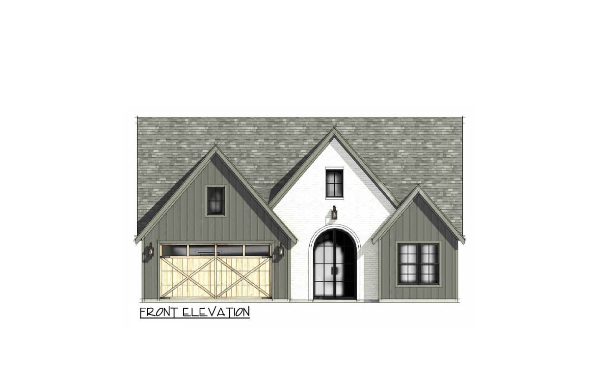 Plan 818149JSS: 4-Bed Transitional French Country House Plan with 2-Car Garage - 2000 Sq Ft - Image #6 - Contemporary, Cottage, French Country, New American, Transitional